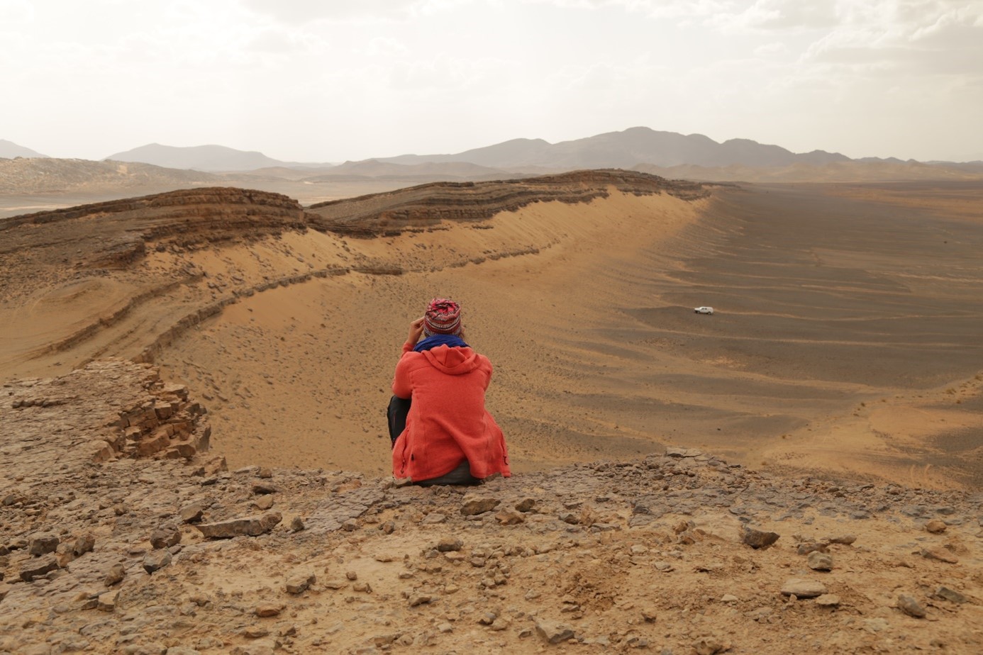 Ausblick auf die untersuchte Sedimentabfolge des Devon am Nordrand der Sahara, Jebel Mech Irdane, Tafilalt, Anti-Atlas in Marokko