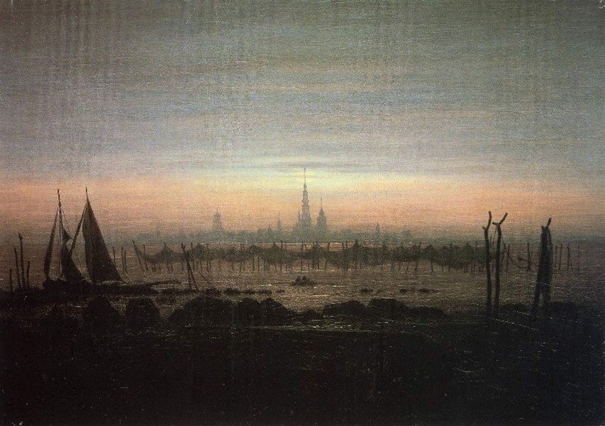 Gemälde Greifswald im Mondschein, © wikiart