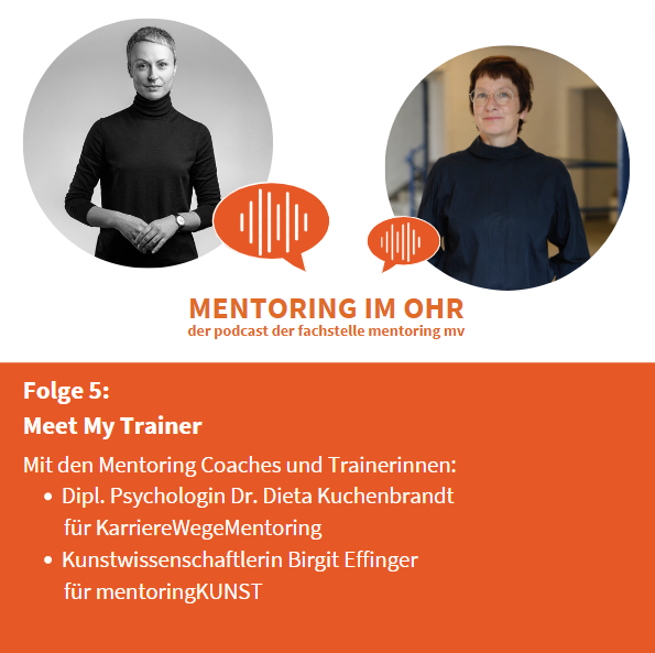 Zu sehen sind die zwei Mentorinnen/Trainerinnen, die in der Podacastfolge sprechen.