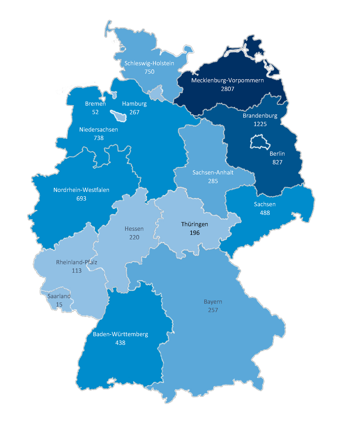 Grafik, Studierende Herkunft nach Bundesländern 2023