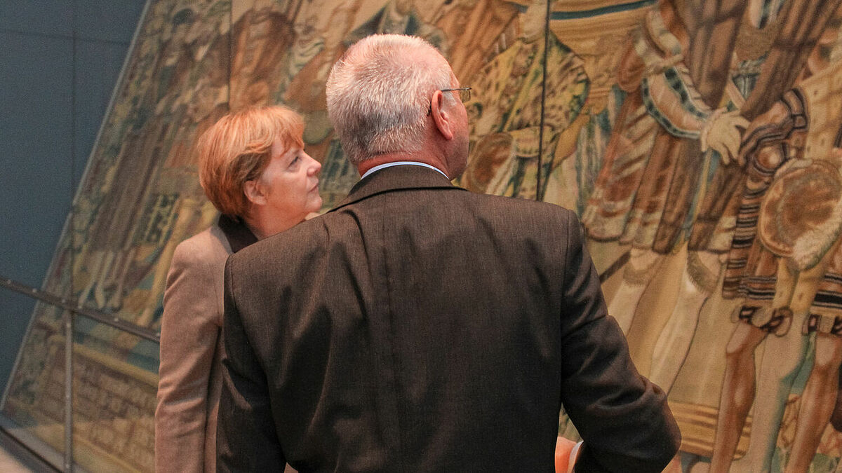 Angela Merkel im Landesmuseum Greifswald, 2014 ©Archiv der Universität Greifswald Angela Merkel im Landesmuseum Greifswald, 2014 ©Archiv der Universität Greifswald