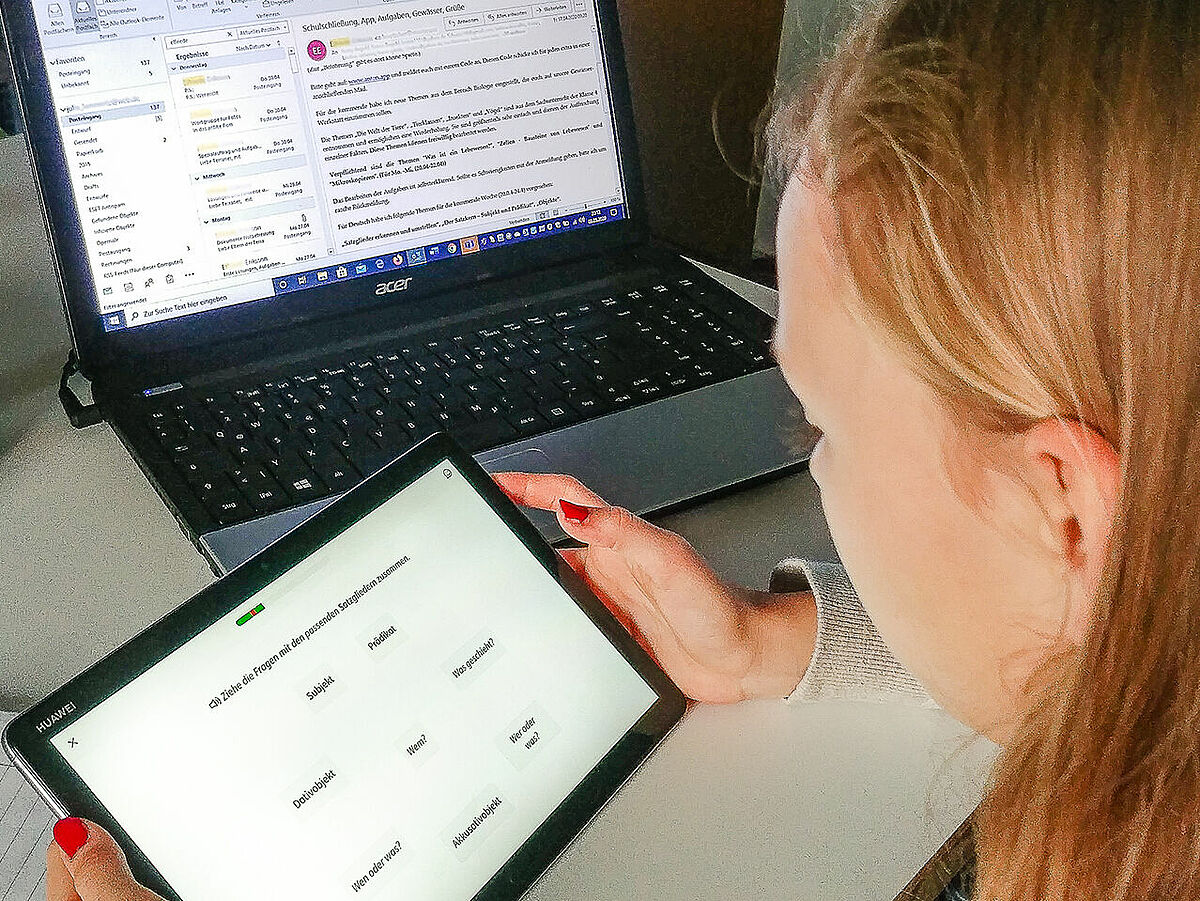 Symbolbild Digitaler Deutschunterricht, Foto: Julia Lammertz