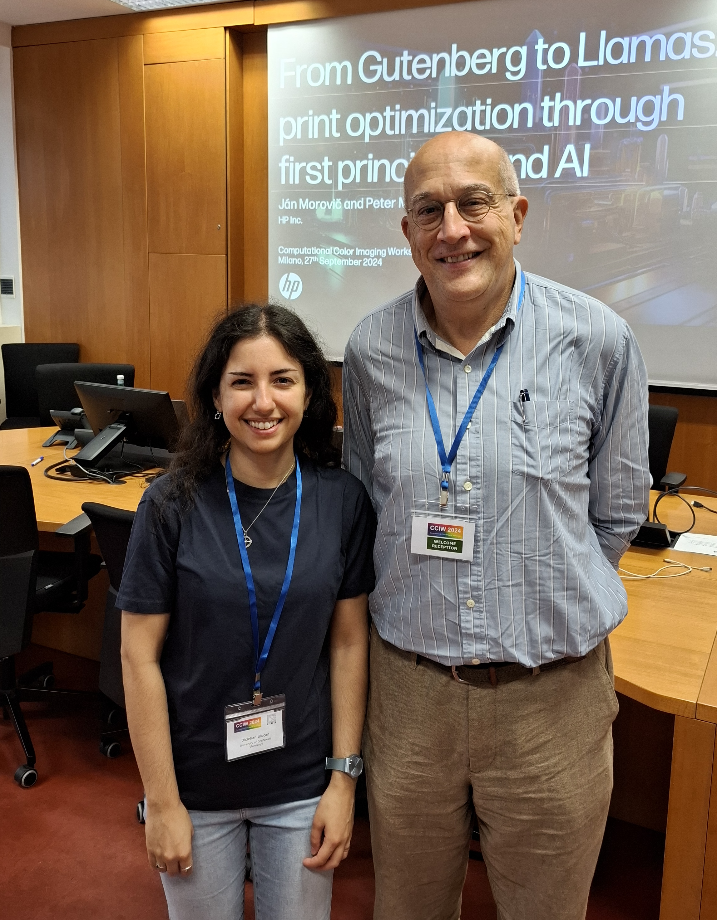 Doktorandin Diclehan Ulucan mit ihrem Mentor Prof. Dr. Raimondo Schettini