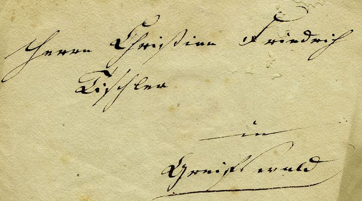 Brief Caspar David Friedrichs and den Bruder Christian (Pommersches Landesmuseum)