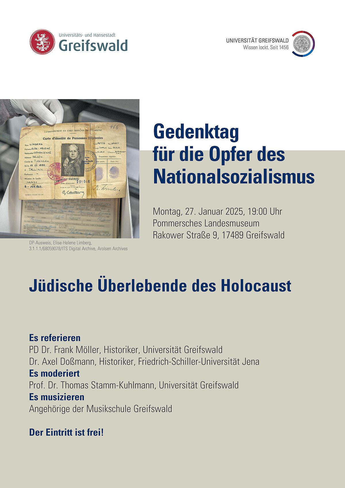 Plakat Jüdische Überlebende des Holocaust